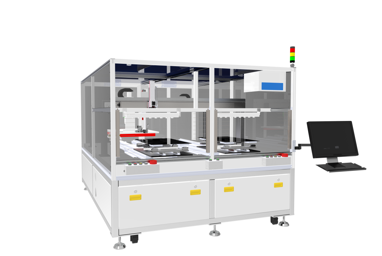 3D双工位面板侧边涂胶机